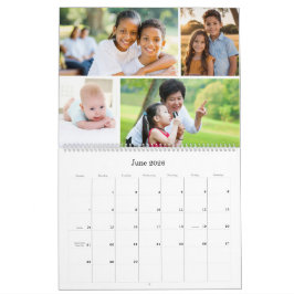 Familjevänner Blå Anpassningsbar Multi Foto Kalender