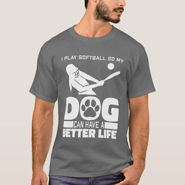 Familjevänner i Softball Hund T Shirt (Framsida)