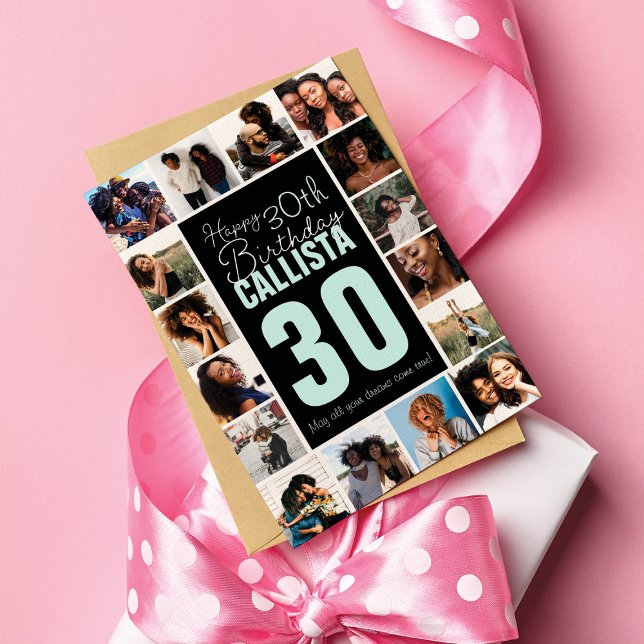 Familjevänner Photo Collage Ram Grattis på födelse Kort (Skapare uppladdad)