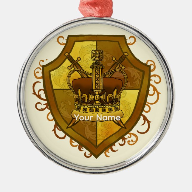 Familjevapen Kron Svärd Sköld ornament (Framsidan)