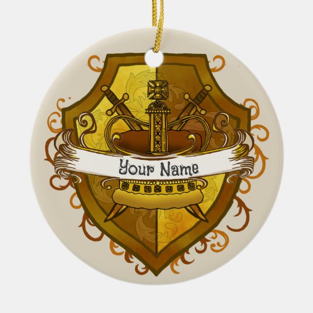 Familjevapen Krona Efternamn Ornament (Framsidan)