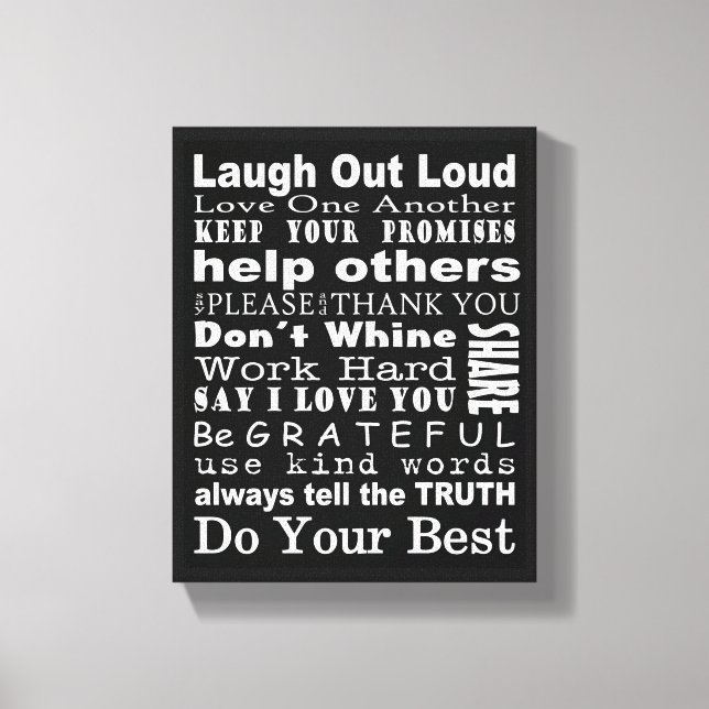 Familjevärdesväggskonst Canvastryck (Framsida)