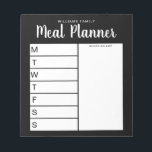 Familjeveckomålsplanerare Anteckningsblock<br><div class="desc">Personlig Family Weekly Meal Planner. Skapa en veckomiddagsplanerare för anpassningsbarna till ditt familjekök. Planer för måltid mellan skriva och rum för varje veckodag. Lägg även till livsmedel och mer i organisatören av inköpslistan. Har modern minimal svartvit design och kalligrafi av söt.</div>