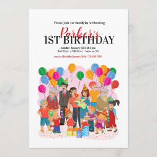 Familjfödelsedagsfest inbjudan