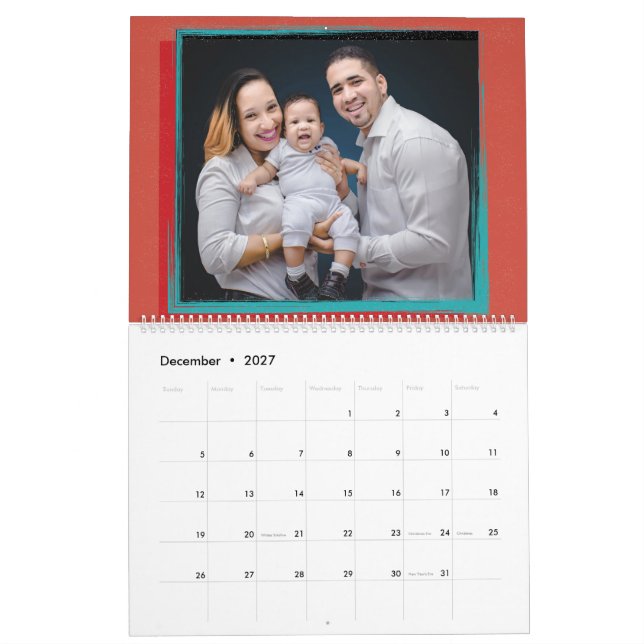 Familjfoto skapar din egna fotokalender kalender (Dec 2027)