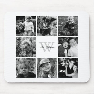 FamiljfotoCollage och Monogram Musmatta