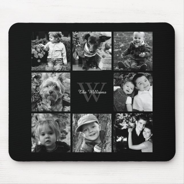 FamiljfotoCollage och Monogram Musmatta (Framsidan)