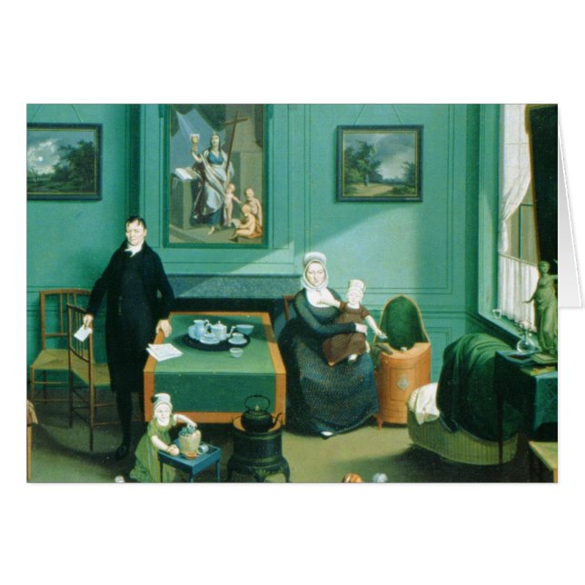 Familjgrupp, c.1810 hälsningskort (Framsidan Horizontal)