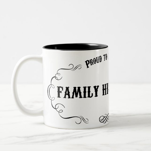 Familjhistoriker Två-Tonad Mugg (Vänster)