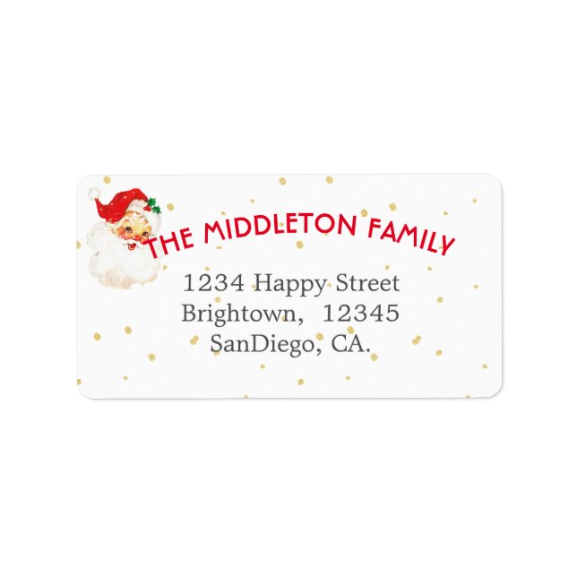 Familjjul Jolly Jultomten Adressetikett (Framsidan)