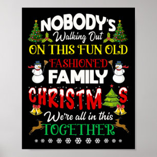 Familjjulen är vi alla i det här tillsammans Merry Poster