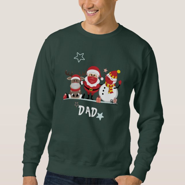 Familjjulen i Pappa Helgdag Lång Ärmad Tröja (Framsida)