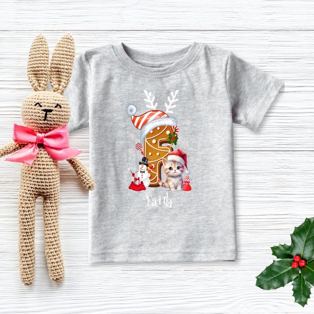 Familjjultomten Gingerbröd Brev F Girl T Shirt (Skapare uppladdad)