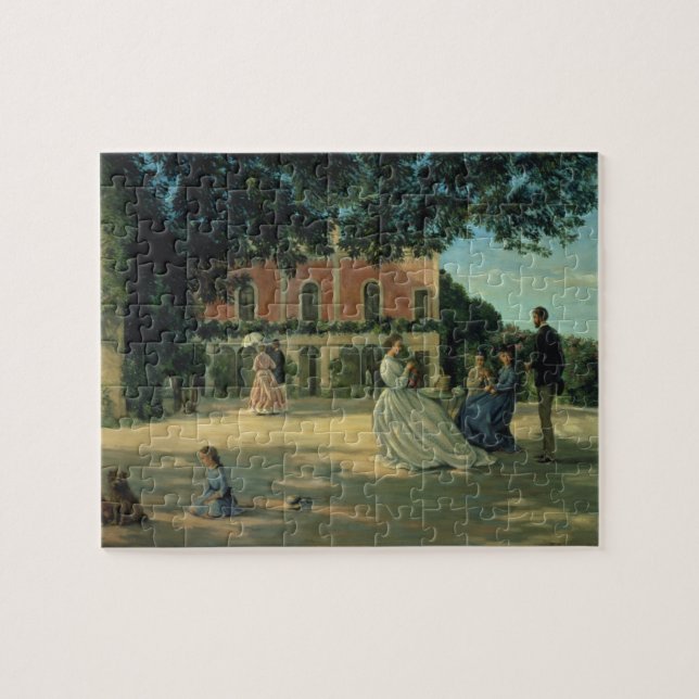 Familjmöte på terrassen på Meric, 1867 Pussel (Horisontell)