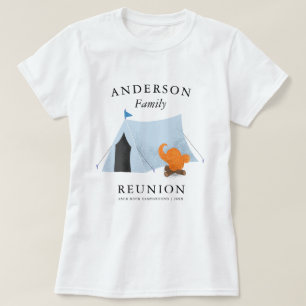 Familjmöte som campar resa t shirt