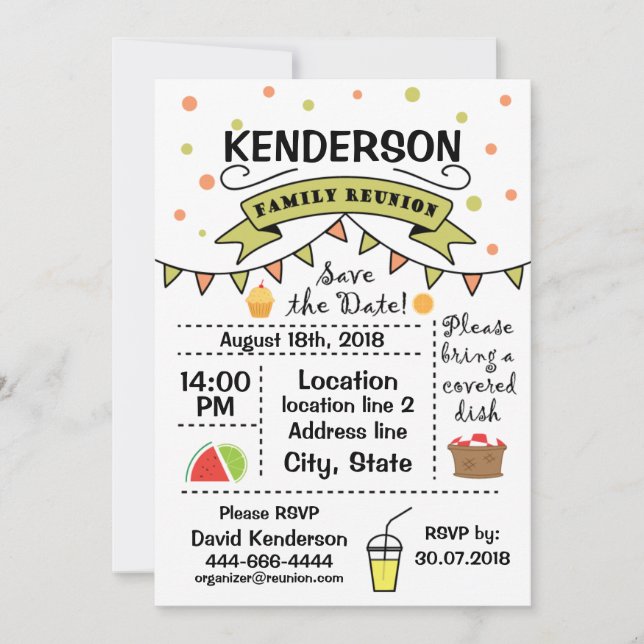 Familjmötedesign Inbjudningar (Framsida)