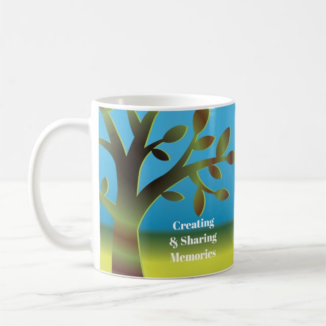 Familjmötestamträd som skapar minnen kaffemugg (Vänster)