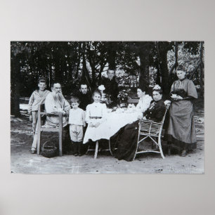 Familjporträtt av författare Leo N. Tolstoy Poster