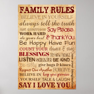 Familjregleraffisch Poster