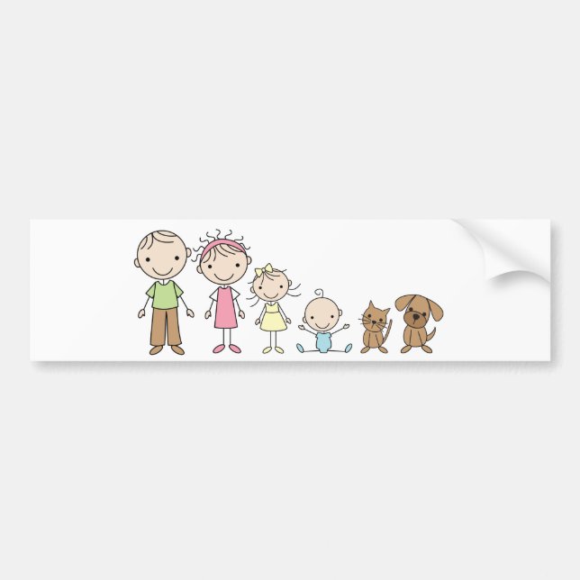 Familjstick figurbildekal bildekal (Framsidan)