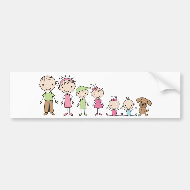 Familjstick figurbildekal bildekal (Framsidan)