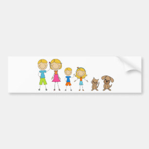 Familjstick figurbildekal bildekal