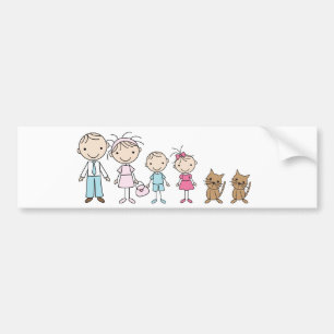 Familjstick figurbildekal bildekal