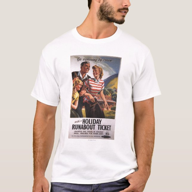 FamiljTrio på helgdagRunaboutbesparingar T Shirt (Framsida)