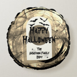 Familly Photo Keepsaky Spooky Happy halloween Rund Kudde