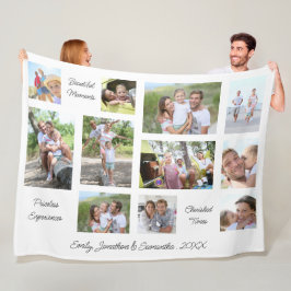Family 11 Photo Collage Sentimental Quotes Namn Fleecefilt