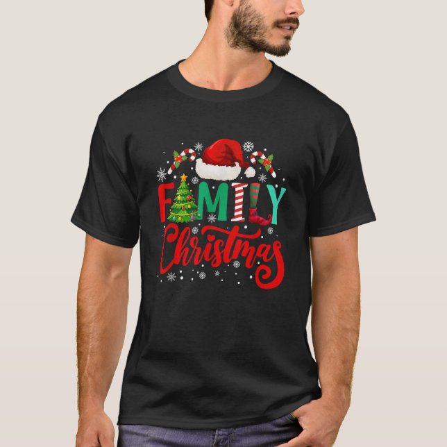 Family 2024 Christmas Squad Matching Pajamas Santa T Shirt (Framsida)