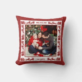 Family 2 Photo Santa Sleigh Ride Christmas Kudde