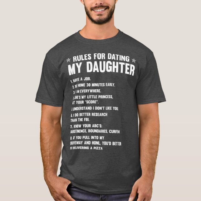FAMILY 365 Regler för att ha ätit min dotterunge T Shirt (Framsida)