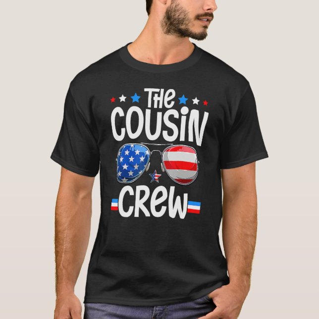 Family 4th Of July Ing Cousin Crew American Flag T Shirt (Framsida)