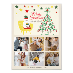 Family 6 Photo Collage Modern God jul Fototryck