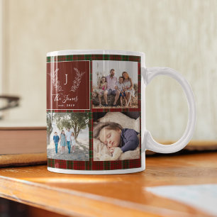 Family 8 fotokollage monogram namn personlig kaffemugg