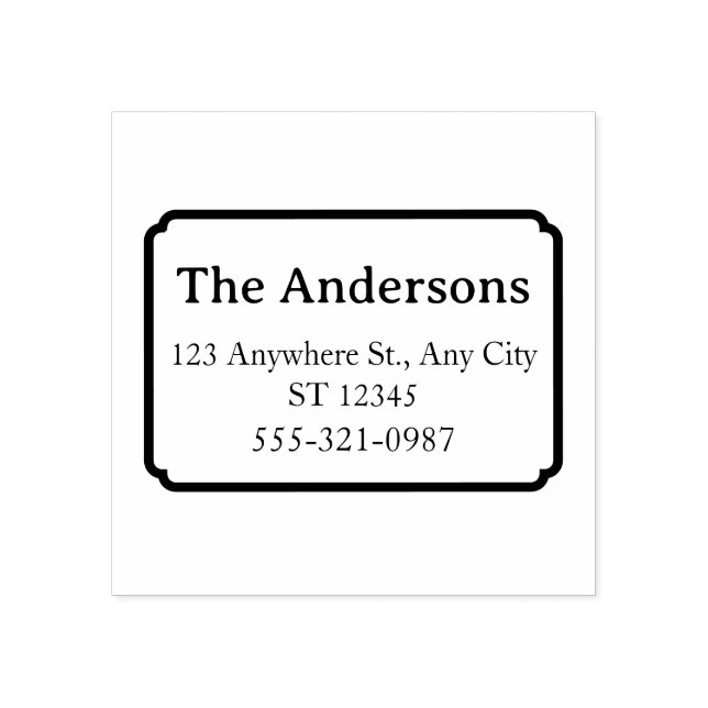 Family Address Stamp – Name, Address & Phone Stämpel (Tryck)