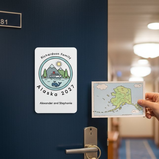 Family Alaska Cruise door marker Magnet (Cruise door marker magnet)