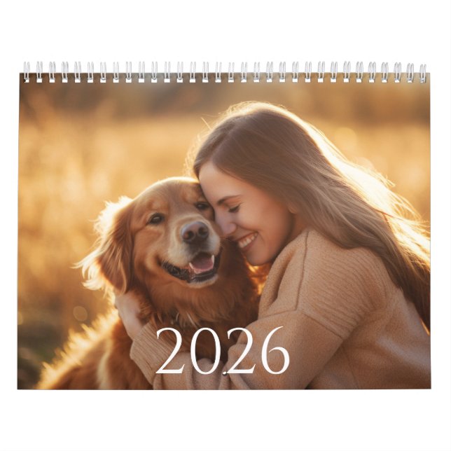 Family and Pets 12 Month Script Calendar Kalender (Omslag)