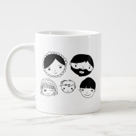 Family Ansikte-Tecknad Jumbo Mugg