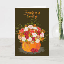 FAMILY ÄR BLESSING THANKSGIVING CARD KORT