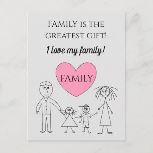 FAMILY är den underbarare presenten Cute Vykort