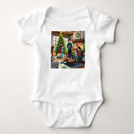 Family around the fireplace at Christmas T Shirt