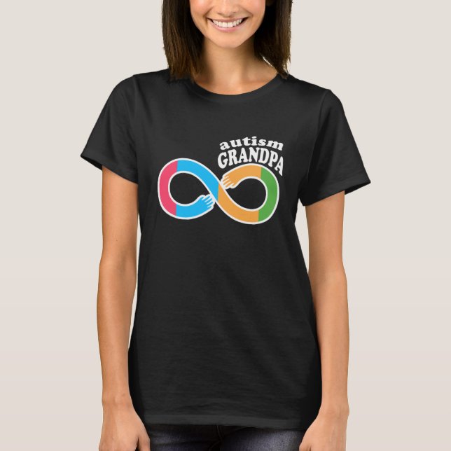 Family Autism Awareness Grandpa Rainbow Infinity S T Shirt (Framsida)