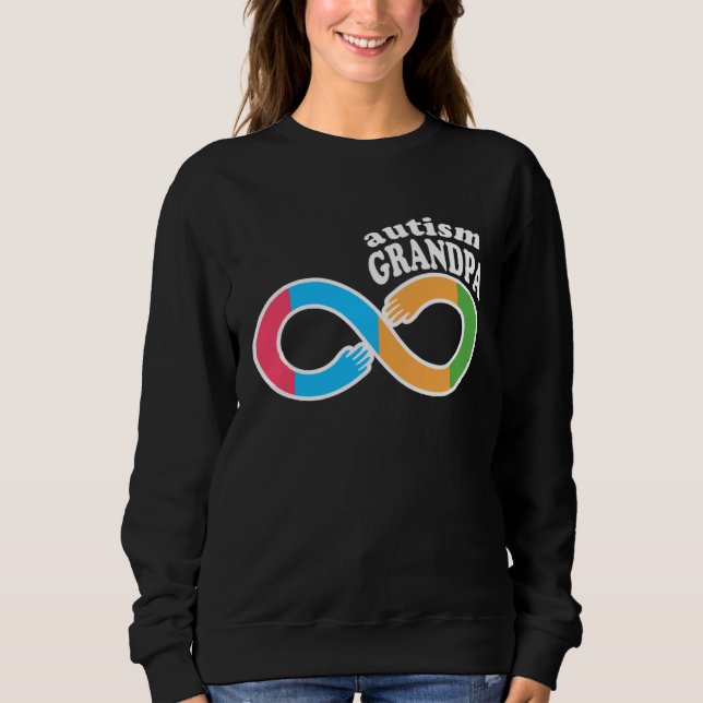 Family Autism Awareness Grandpa Rainbow Infinity S T Shirt (Framsida)