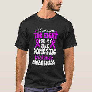 Family Bära Ribbon Domestic Violence Awareness Sur T Shirt