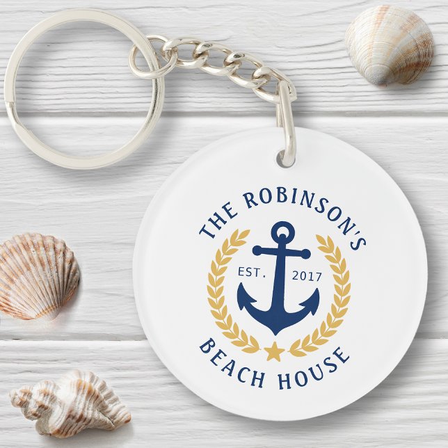 Family Beach House Anchor Guld Laurel Star 2 Side (Skapare uppladdad)