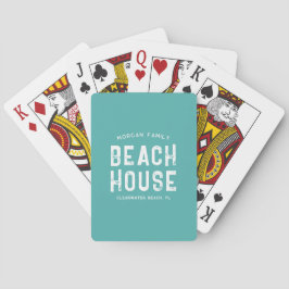 Family Beach House Aqua Grönt & White Personlig Casinokort