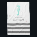 FAMILY BEACH HOUSE SEAHORSE AND STARFISH KÖKSHANDDUK<br><div class="desc">FAMILY BEACH HUS SEAHORSE AND STARFISH DESIGN REDO FÖR ATT DU SKA PERSONALISERA MED DIN FAMILJ NAMN</div>