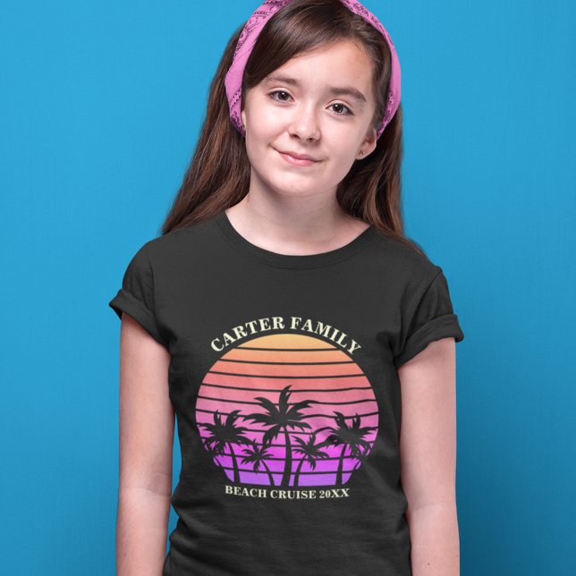Family Beach Resa Tropical Island Sunset Kids T Shirt (Skapare uppladdad)